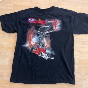 Vintage GIANT TAG Black Winston NHRA Drag Racing Tshirt XL Car